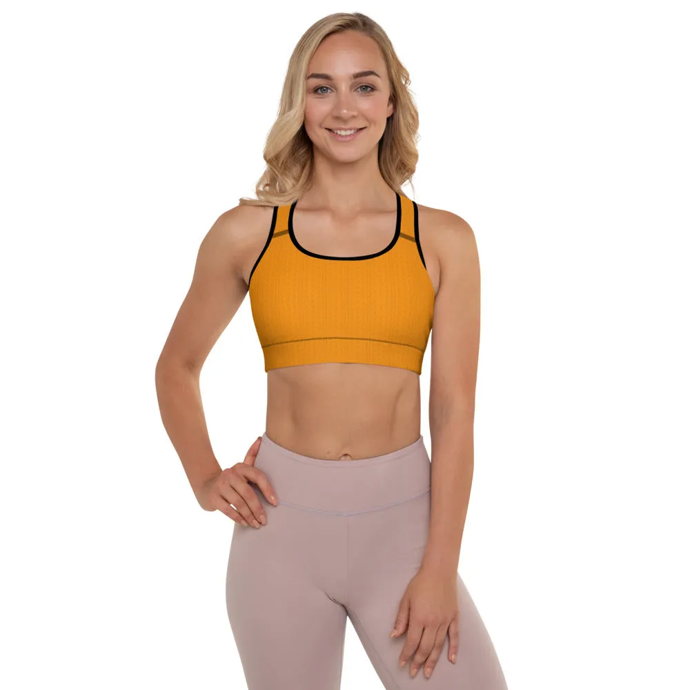 Tiger Tangerine Padded Sports Bra