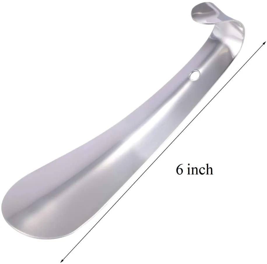 Travel Shoe Horn for Men, Women - Portable 6 Inch Long Shoe Horn, Easy to Take for Travel Use, Stainless Steel Shoe Helper Stick, Heavy Duty Unibody Metal Shoe Horn, Shoehorn