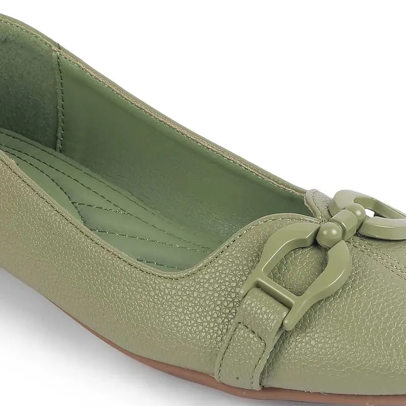 tresmode FARE Women's Ballerina Shoes Footwear Green, 6 UK / 39 EU - Ladies Ballet Flats Stylish Formal Casual Comfortable Wear