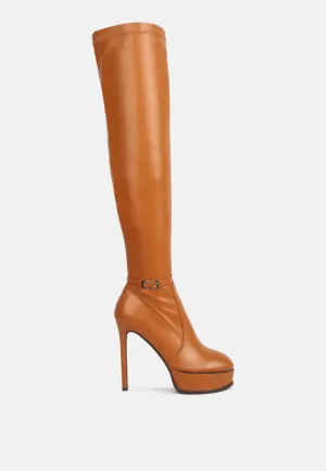 Twinkles Patent Stiletto Heeled Long Boots