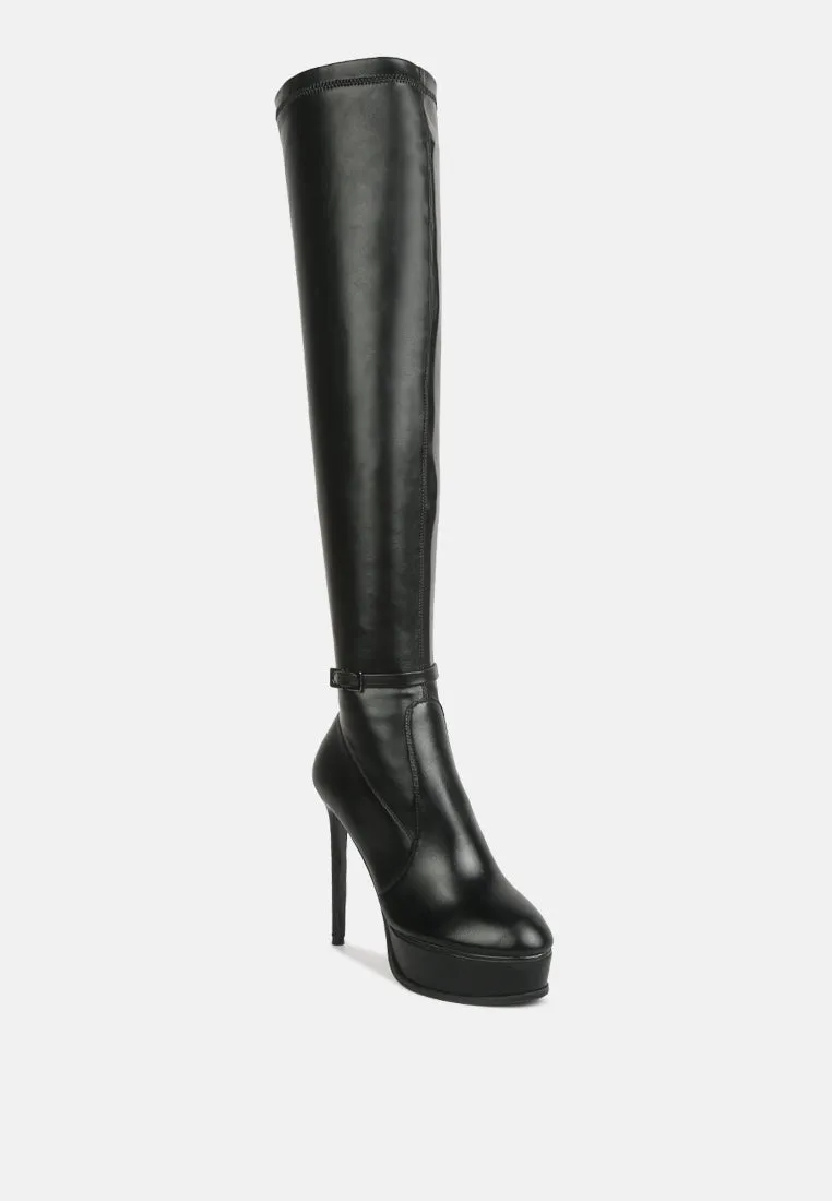 Twinkles Patent Stiletto Heeled Long Boots