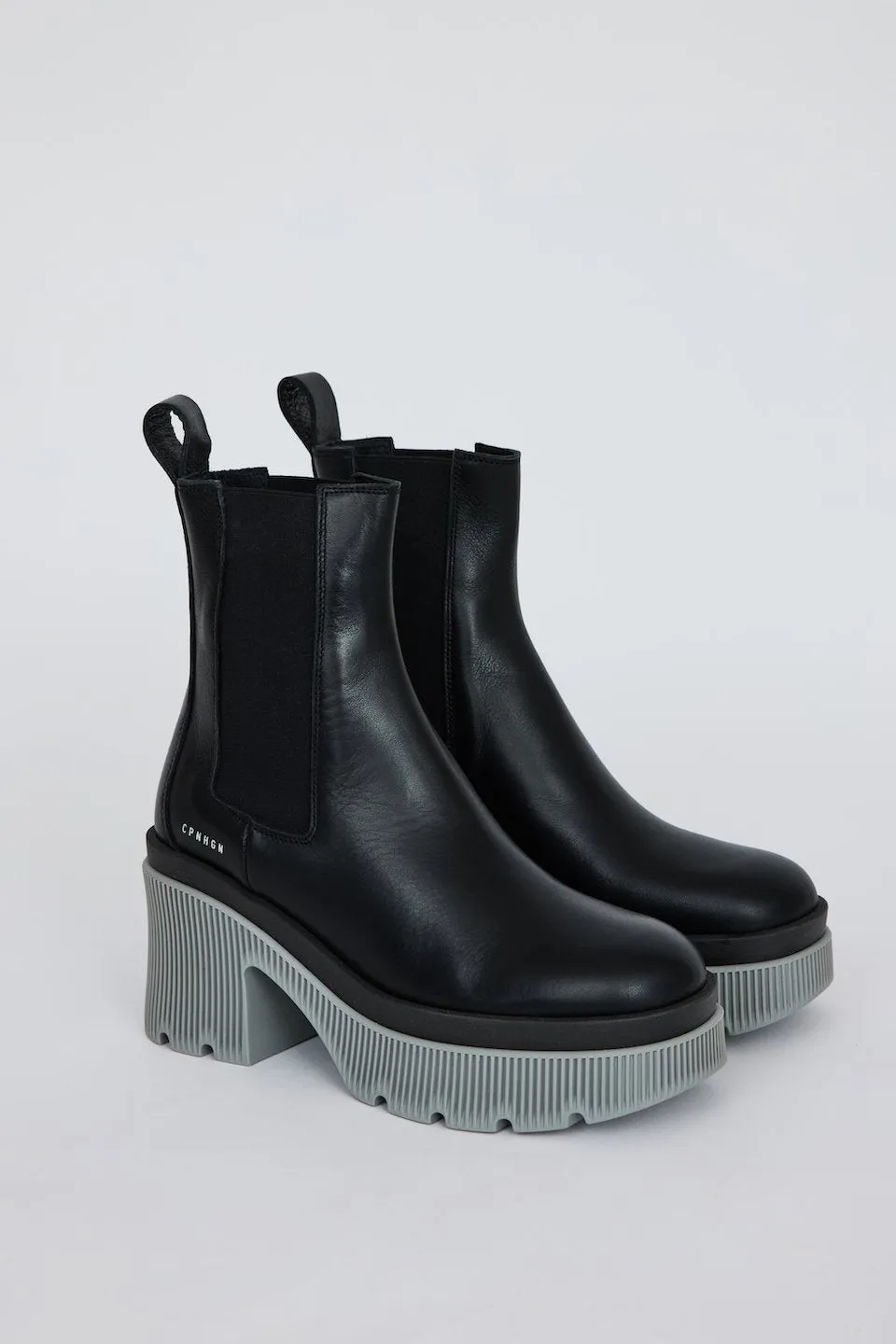 Vitello Black Mid Grey Ankle Boots