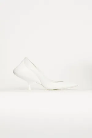 White Leather Sculptural Pump