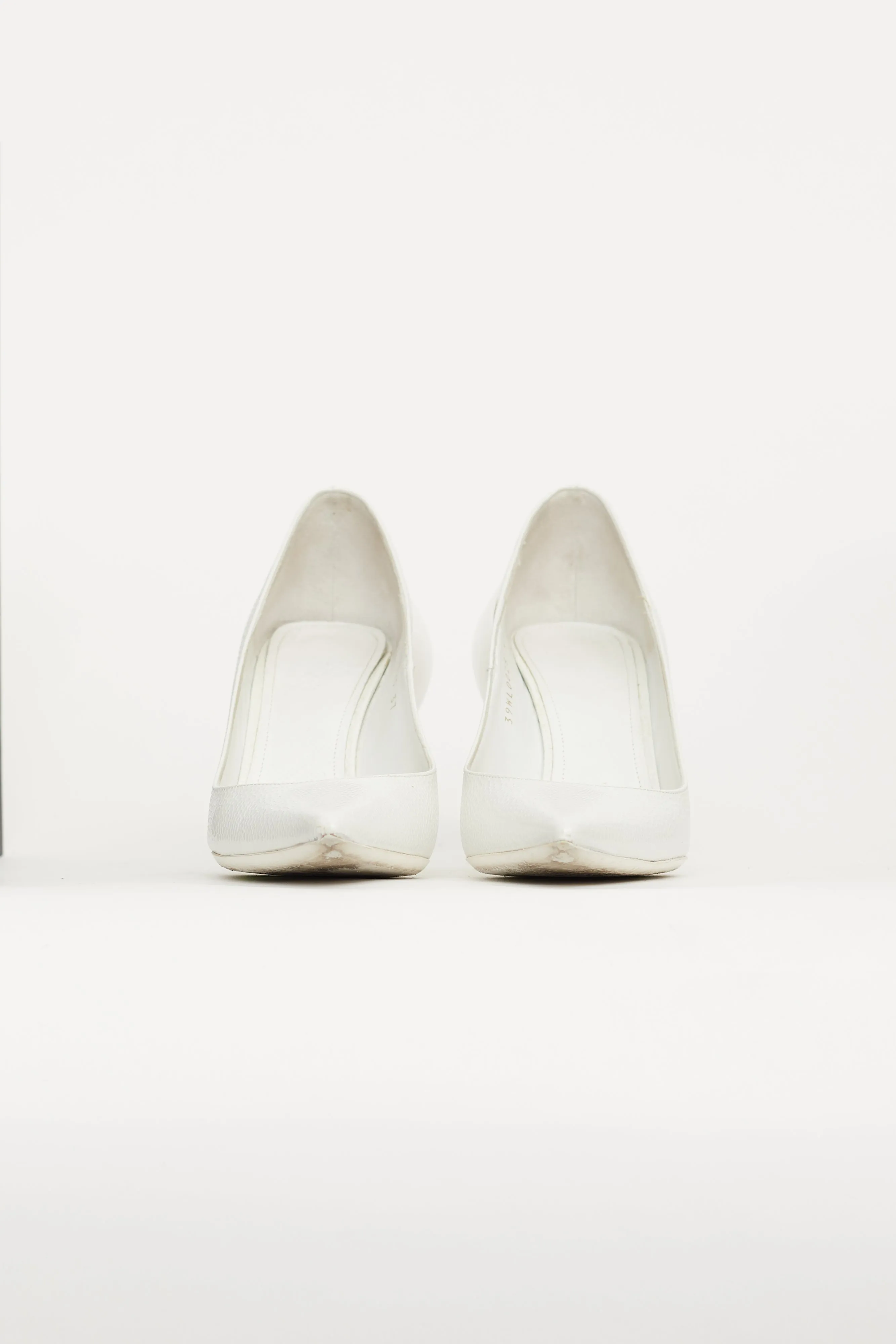 White Leather Sculptural Pump