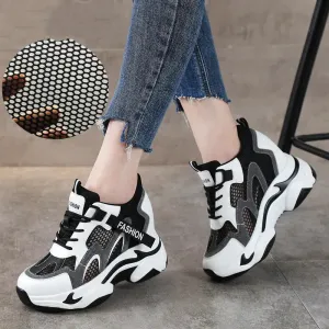 Women walking shoes thick sole wedge heel winter shoes