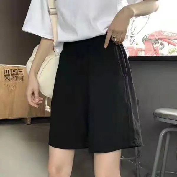 xiangtuibao Korean Casual Simple Shorts Cropped Pants Casual Wide-Leg Pants Casual Sports Elastic Waist Shorts Ins Trendy Girls