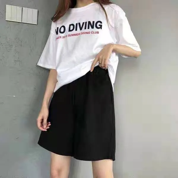 xiangtuibao Korean Casual Simple Shorts Cropped Pants Casual Wide-Leg Pants Casual Sports Elastic Waist Shorts Ins Trendy Girls